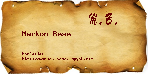 Markon Bese névjegykártya